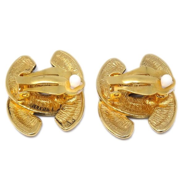 Chanel CC Quilted Earrings Clip-On Gold - Picture 5 of 8
